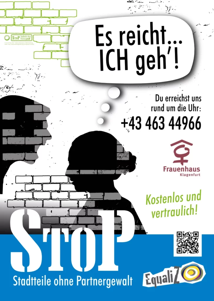 StoP Sticker, in Kooperation mit dem Frauenhaus Klagenfurt