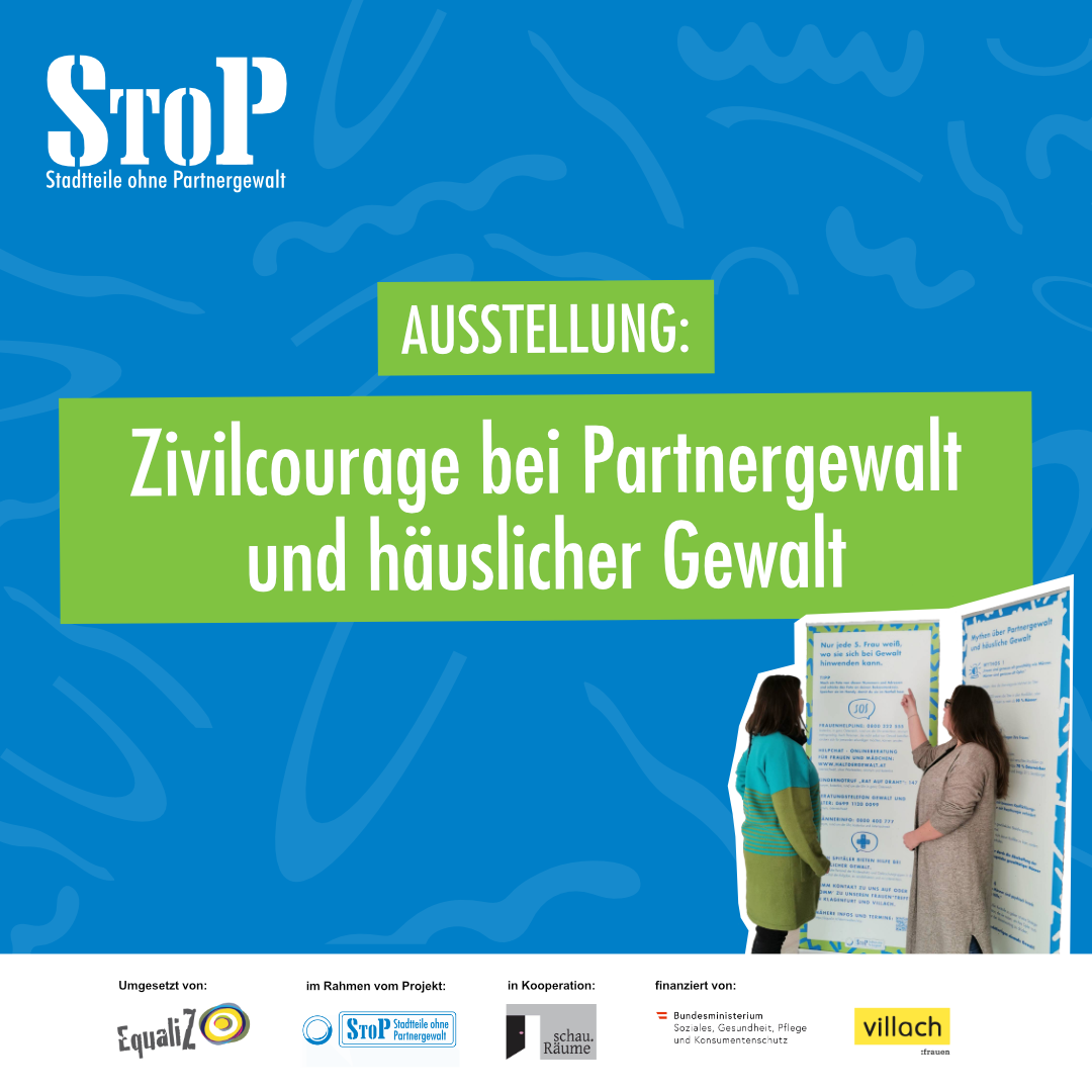StoP-Einladung zur Ausstellung "Zivilcourage bei Partnergewalt und häuslicher Gewalt"