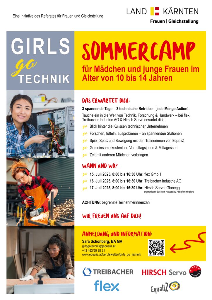 Ankündigung (Poster) für das Girls go Technik Sommercamp 2025